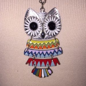 Fun colorful owl necklace